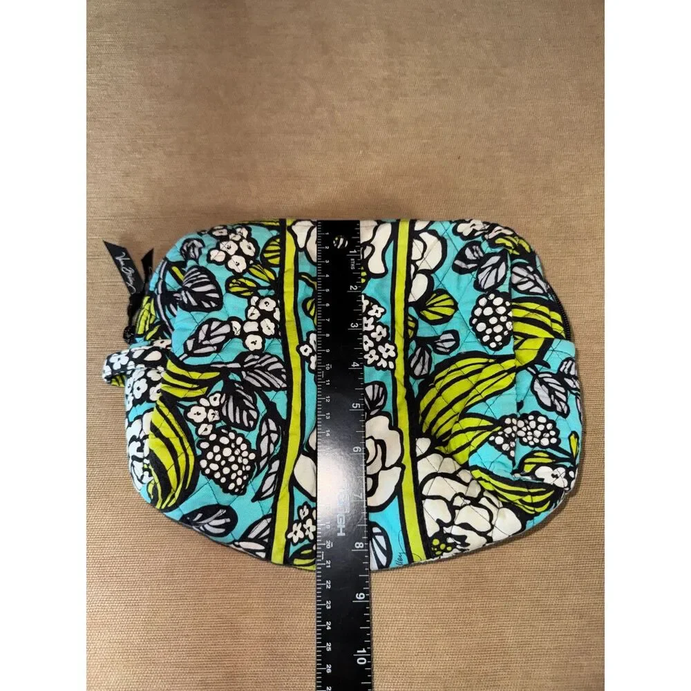 Vera Bradley White teal and green cosmetic bag, Small